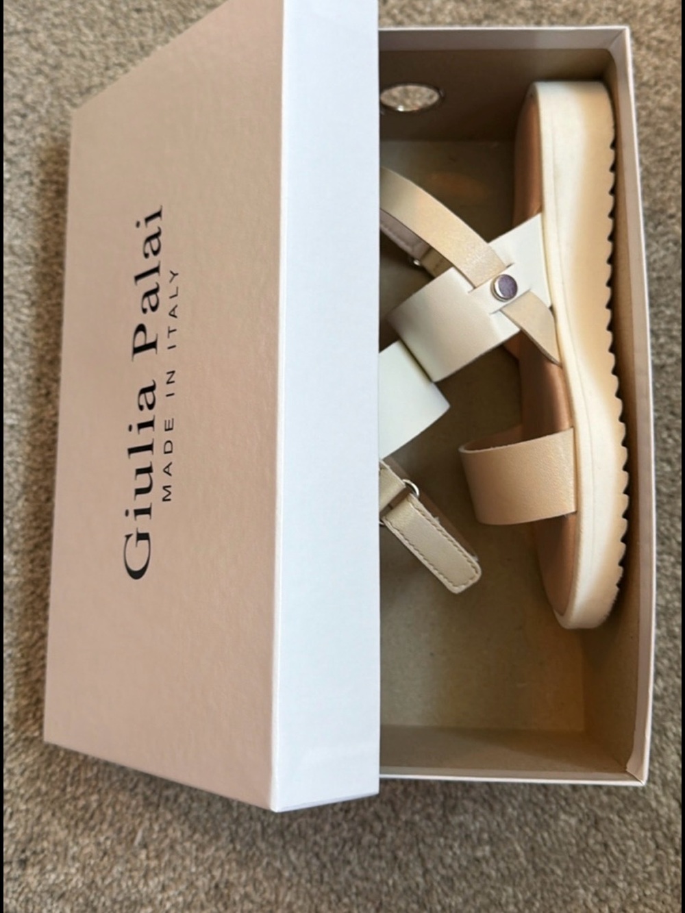 Giulia Palai Kids Cream Sandals - Soft Strappy Comfort